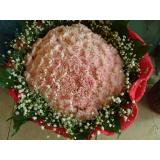 鲜花:玫瑰礼盒装 9朵红玫瑰9颗巧克力+2只公仔外围满天星绿叶