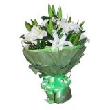 鲜花:19支红玫瑰紫色圆形包装