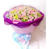 鲜花:四面观花插一个，高2.2米以上，主要以非洲菊为主，间插玫瑰，百合等（此花需提前预定）