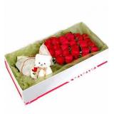 鲜花:粉玫瑰99枝，水晶草，卷边纸经典包装