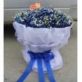 小红庙鲜花店鲜花:篮玫瑰99枝，白纱高档包装